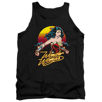 Black men's tank with Wonder Woman 1984 Skyline graphic