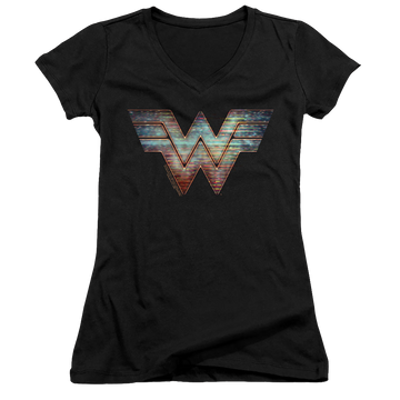 Wonder Woman 1984 Static Logo - Juniors V-Neck T-Shirt Juniors V-Neck T-Shirt Wonder Woman