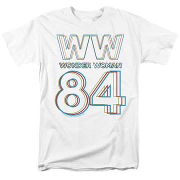 White men's regular fit t-shirt with Wonder Woman 1984 3D Hype Logo graphic