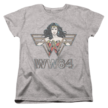 Athletic heather women's t-shirt with Wonder Woman 1984 In Symbol graphic