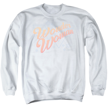 White men's crewneck sweatshirt with Wonder Woman 1984 Wonder Lines graphic