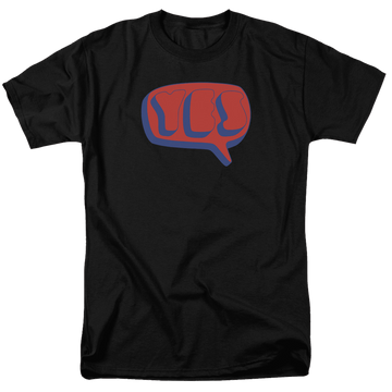 Black men's regular fit t-shirt with Yes Word Bubble graphic