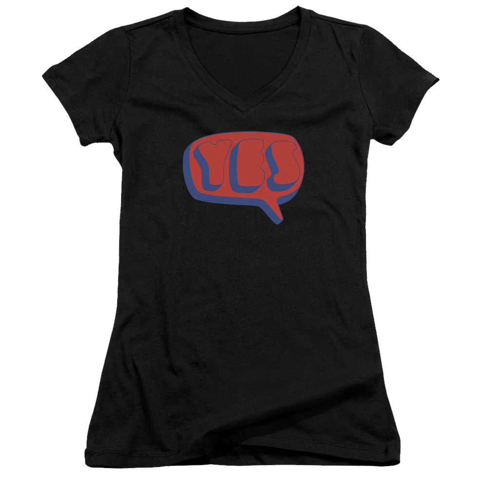 Yes Word Bubble Juniors V-Neck T-Shirt Juniors V-Neck T-Shirt Yes