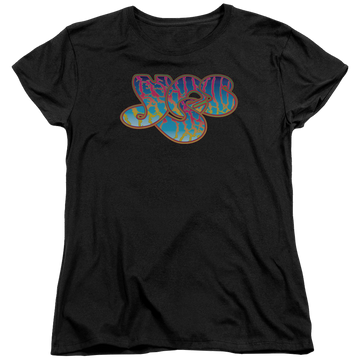 Black women's t-shirt with Yes Logo graphic