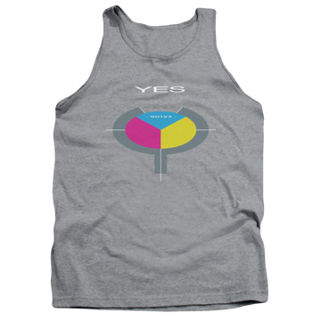 Athletic heather men's tank with Yes 90125 graphic