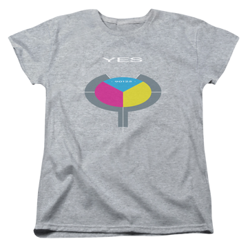 Athletic heather women's t-shirt with Yes 90125 graphic