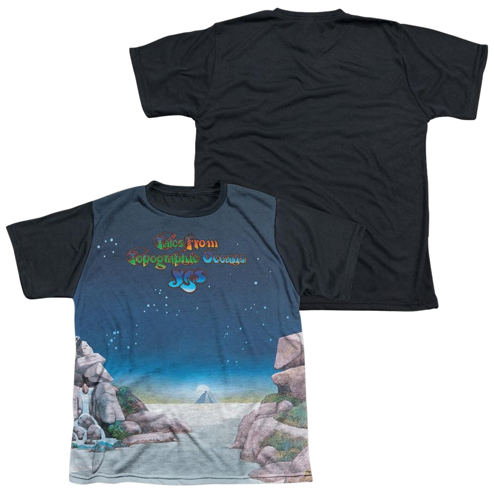 Yes Topographic Oceans Youth Black Back T-Shirt (Ages 8-12) Youth Black Back T-Shirt (Ages 8-12) Yes