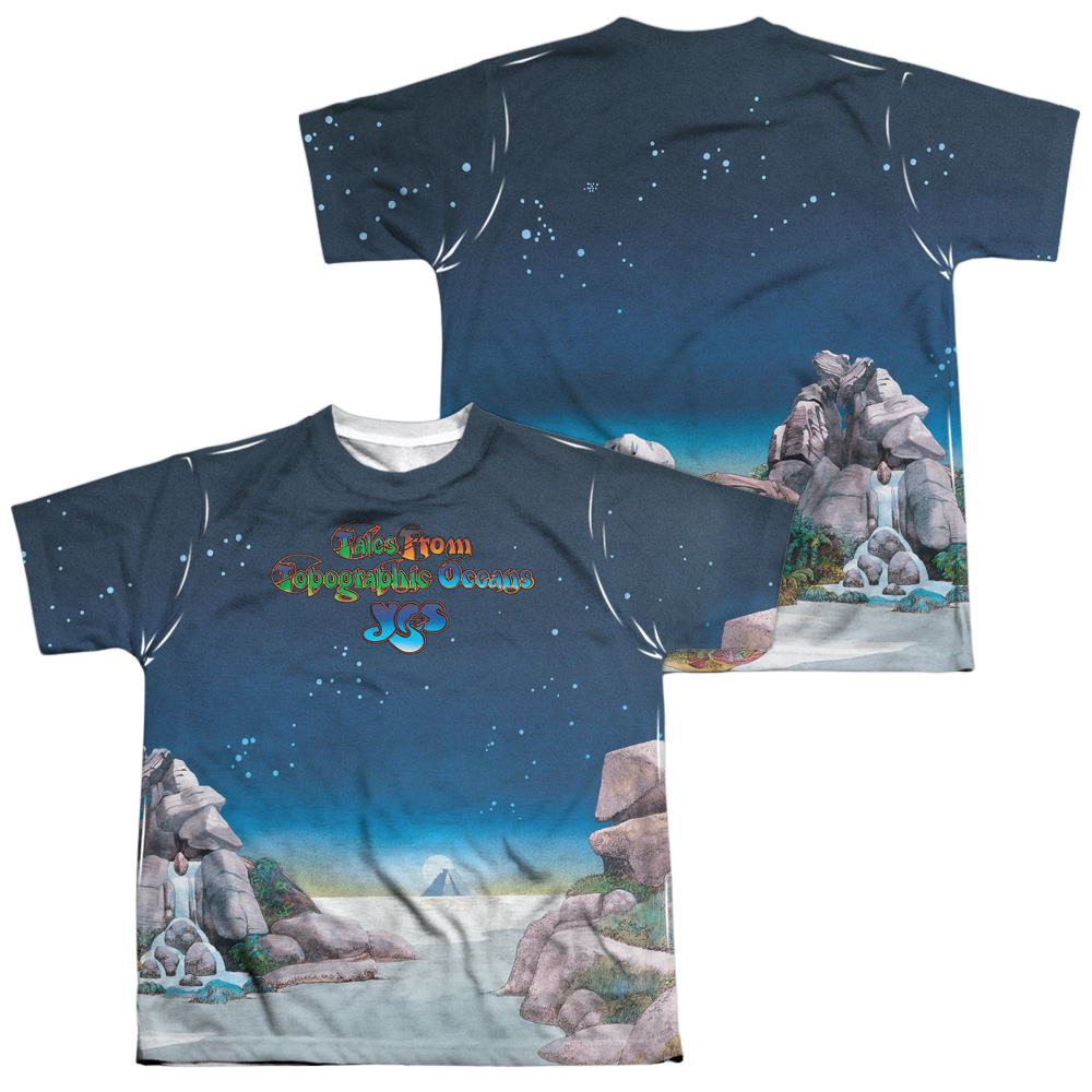 Yes Topographic Oceans Youth All-Over Print T-Shirt (Ages 8-12) Youth All-Over Print T-Shirt (Ages 8-12) Yes