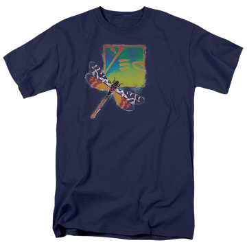 Navy men's regular fit t-shirt with Yes Dragonfly graphic