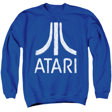Royal men's crewneck sweatshirt with Atari Rough Logo graphic