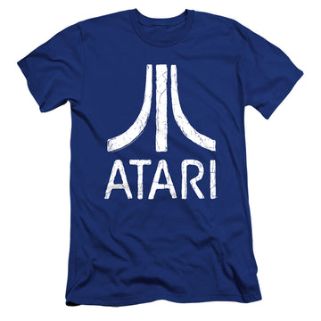 Royal men's premium slim fit t-shirt with Atari Rough Logo graphic