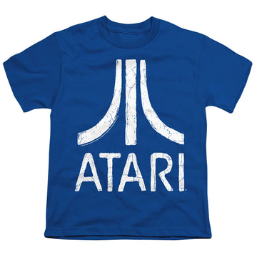 Royal youth t-shirt for ages 8 to 12 with Atari Rough Logo graphic