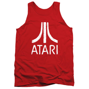 Red men's tank with Atari Rough Logo graphic