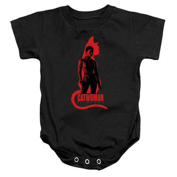 Black baby bodysuit with The Batman (2022) Selina Kyle Cat Silhouette graphic