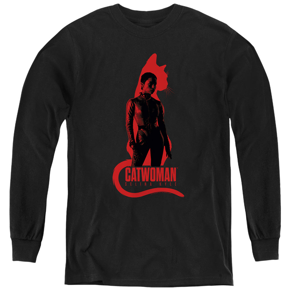 The Batman (2022) Selina Kyle Cat Silhouette - Youth Long Sleeve T-Shirt Youth Long Sleeve T-Shirt Batman   