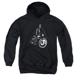 The Batman (2022) And His Motorcycle - Youth Hoodie Youth Hoodie (Ages 8-12) Batman   
