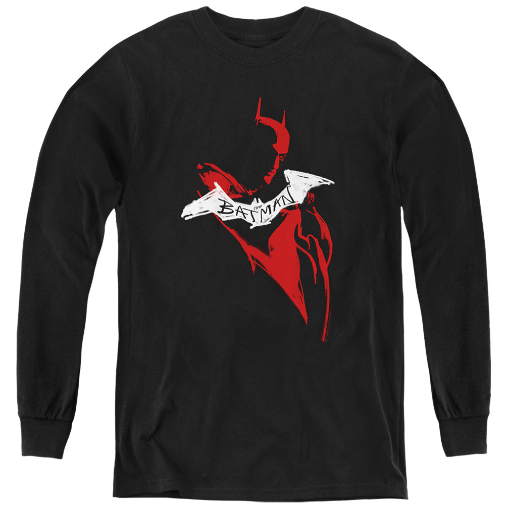 The Batman (2022) Hand Drawn Silhouette - Youth Long Sleeve T-Shirt Youth Long Sleeve T-Shirt Batman   
