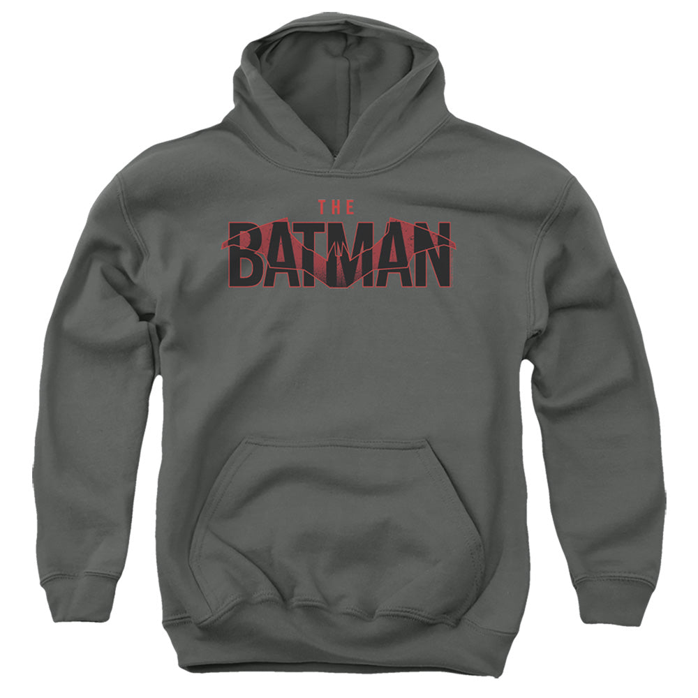 The Batman (2022) Logo With Red Bat - Youth Hoodie Youth Hoodie (Ages 8-12) Batman   