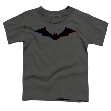Charcoal toddler t-shirt with The Batman (2022) Tri-Color Bat Silhouette graphic