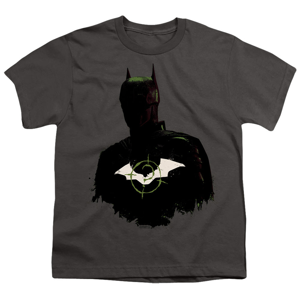 The Batman (2022) Silhouette With Riddler Logo - Youth T-Shirt Youth T-Shirt (Ages 8-12) Batman   