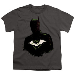 The Batman (2022) Silhouette With Riddler Logo - Youth T-Shirt Youth T-Shirt (Ages 8-12) Batman   