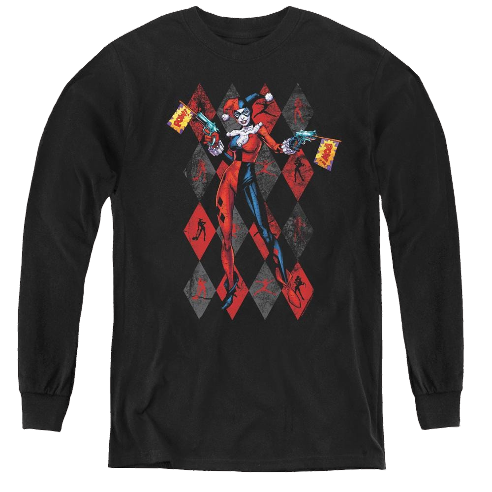 Harley Quinn Pow Pow - Youth Long Sleeve T-Shirt Youth Long Sleeve T-Shirt Harley Quinn   