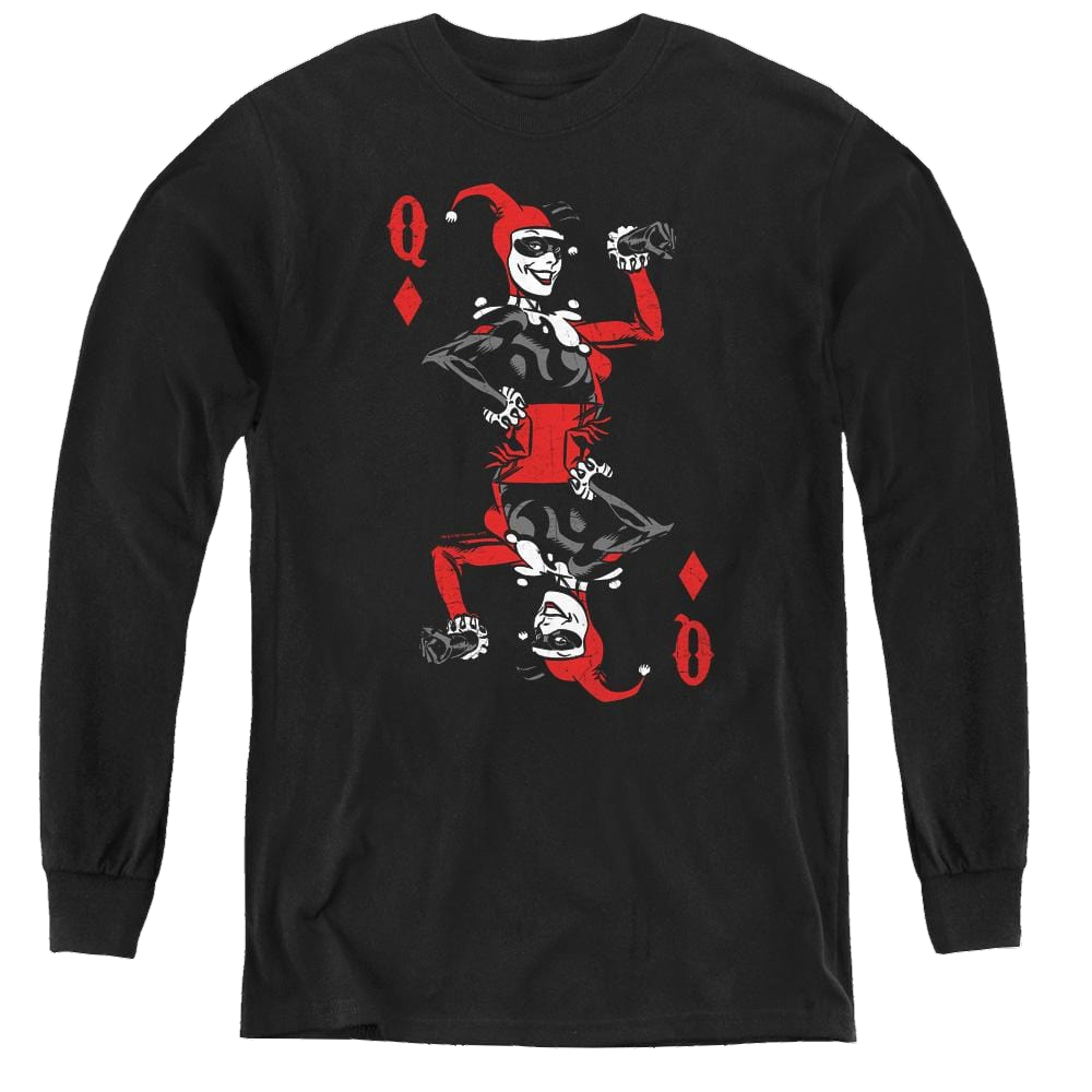 Harley Quinn Quinn Of Diamonds - Youth Long Sleeve T-Shirt Youth Long Sleeve T-Shirt Harley Quinn   