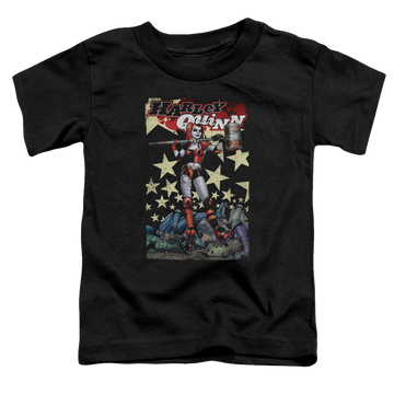 Black toddler t-shirt with Harley Quinn Quinn One graphic