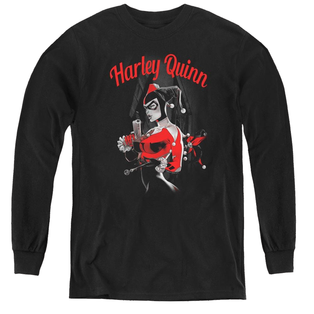 Harley Quinn Spring Gun - Youth Long Sleeve T-Shirt Youth Long Sleeve T-Shirt Harley Quinn   