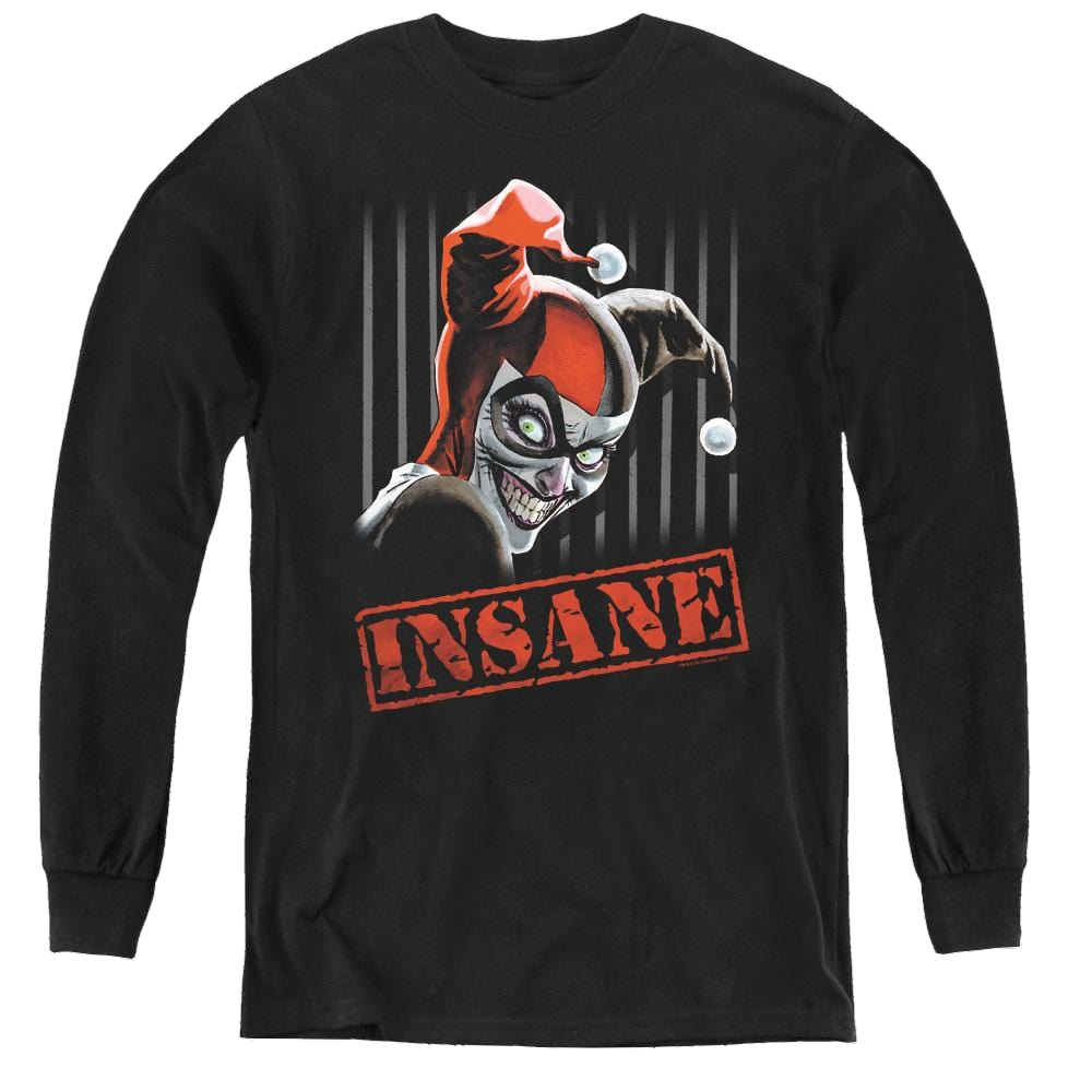 Harley Quinn Insane - Youth Long Sleeve T-Shirt Youth Long Sleeve T-Shirt Harley Quinn   