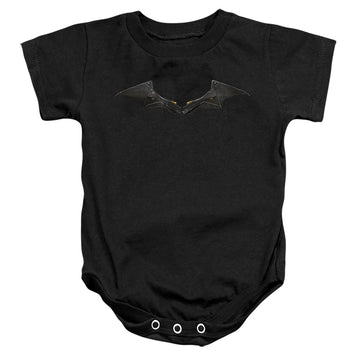 Black baby bodysuit with The Batman (2022) Chest Logo graphic