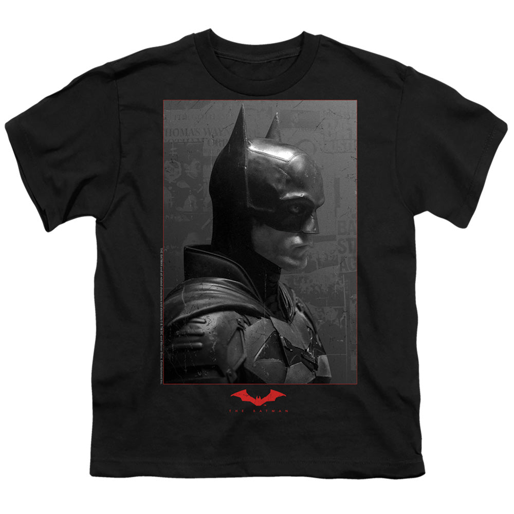 The Batman (2022) Worn Portrait - Youth T-Shirt Youth T-Shirt (Ages 8-12) Batman   