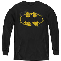 The Batman (2022) Paint Roller Logo - Youth Long Sleeve T-Shirt Youth Long Sleeve T-Shirt Batman   