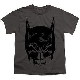 The Batman (2022) Skull On Gray - Youth T-Shirt Youth T-Shirt (Ages 8-12) Batman   