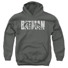 The Batman (2022) Text On Gray - Youth Hoodie Youth Hoodie (Ages 8-12) Batman   