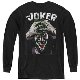 The Batman (2022) Crazed Joker - Youth Long Sleeve T-Shirt Youth Long Sleeve T-Shirt Batman   