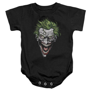 Black baby bodysuit with The Batman (2022) Joker graphic