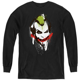 The Batman (2022) Joker Big Face - Youth Long Sleeve T-Shirt Youth Long Sleeve T-Shirt Batman   