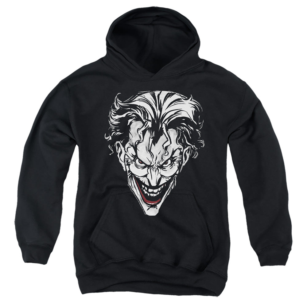 The Batman (2022) Joker Red On Black - Youth Hoodie Youth Hoodie (Ages 8-12) Batman   