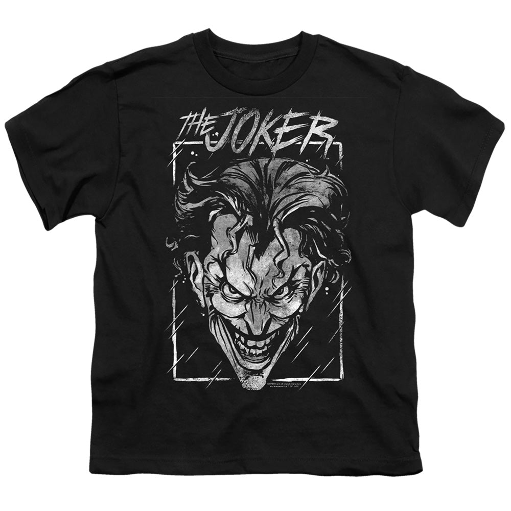 The Batman (2022) Joker Storm On Black - Youth T-Shirt Youth T-Shirt (Ages 8-12) Batman   