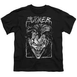 The Batman (2022) Joker Storm On Black - Youth T-Shirt Youth T-Shirt (Ages 8-12) Batman   