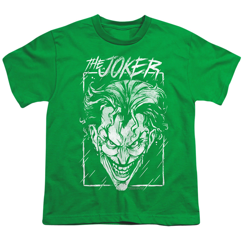 The Batman (2022) Joker Storm On Green - Youth T-Shirt Youth T-Shirt (Ages 8-12) Batman   