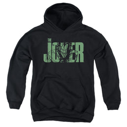 The Batman (2022) Joker Text On Black - Youth Hoodie Youth Hoodie (Ages 8-12) Batman   