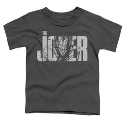 The Batman (2022) Joker Text On Gray - Toddler T-Shirt Toddler T-Shirt Batman   