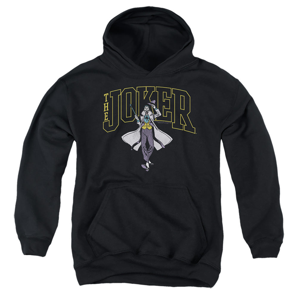 The Batman (2022) Joker Varsity On Black - Youth Hoodie Youth Hoodie (Ages 8-12) Batman   