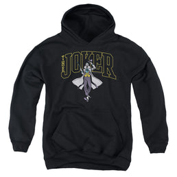 The Batman (2022) Joker Varsity On Black - Youth Hoodie Youth Hoodie (Ages 8-12) Batman   