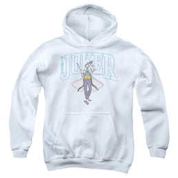 The Batman (2022) Joker Varsity On White - Youth Hoodie Youth Hoodie (Ages 8-12) Batman   