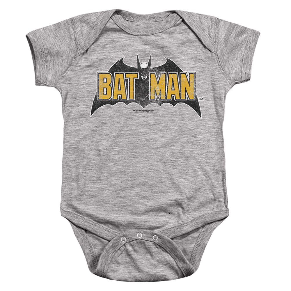 The Batman (2022) Vintage Bat Logo On Gray - Baby Bodysuit Baby Bodysuit Batman   