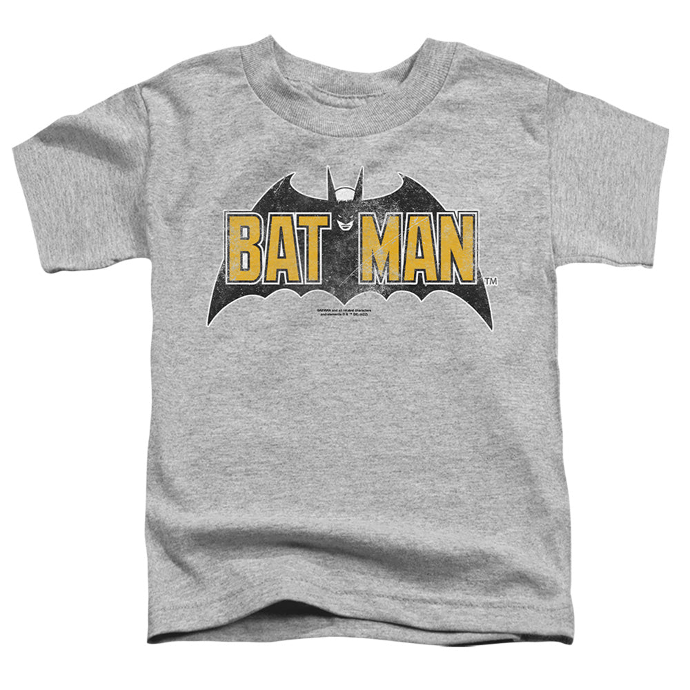 The Batman (2022) Vintage Bat Logo On Gray - Toddler T-Shirt Toddler T-Shirt Batman   