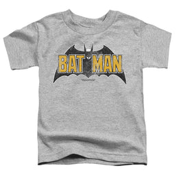 The Batman (2022) Vintage Bat Logo On Gray - Toddler T-Shirt Toddler T-Shirt Batman   